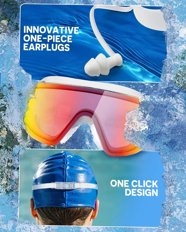 Alt view image 6 of 7 - Swim Goggles 2 Pack, Rimless Wide View Swimming Goggles for Adult, Anti-Fog Anti-UV No Leaking Pool Goggles for Men Women Youth