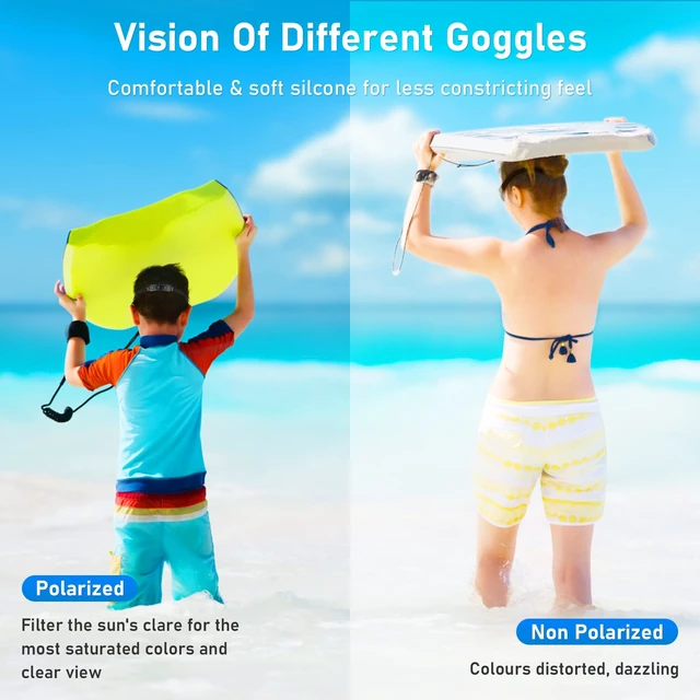 Alt view image 6 of 7 - Kids Swim Goggles, Polarized Swimming Goggles for Kids, Wide View Anti-Fog No Leaking Swim Glasses for Age 4-16
