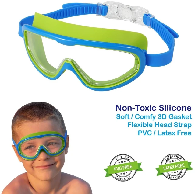 Alt view image 3 of 6 - Swim Goggles 2 Pack Anti-Fog UV Proection Wide View Swimming Goggles for Kids 3-8