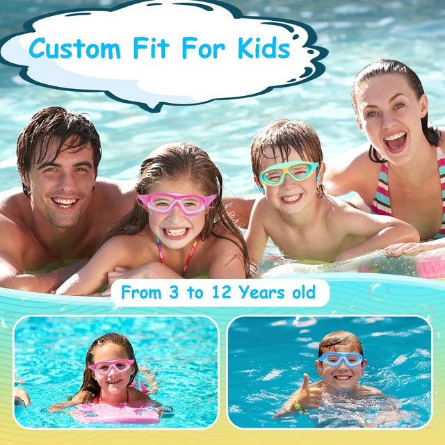 Alt view image 7 of 7 - Goggles for Swimming Kids 2 Pack, Anti-Fog Wide View Anit-UV Pool Goggles, Leakproof Quick Adjustable Silicone Strap Swim Glasses for Boys Girls Kids Age 3-12