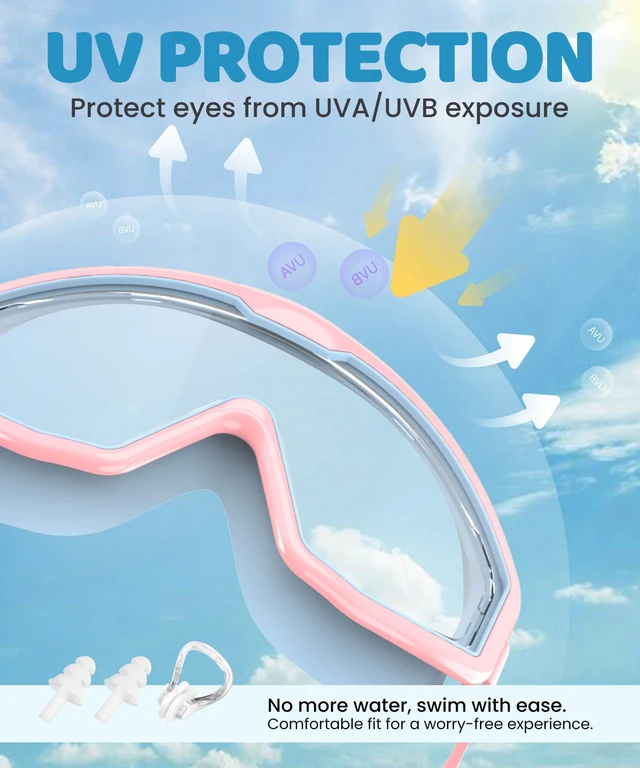 Alt view image 2 of 7 - Kids Swim Goggles, 3 Pack Swimming Goggles for Kids 4-16, Anti-Fog UV Protection Pool Glasses for Boys Girls