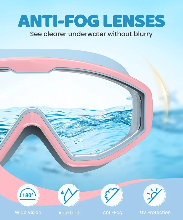 Alt view image 3 of 7 - Kids Swim Goggles, 3 Pack Swimming Goggles for Kids 4-16, Anti-Fog UV Protection Pool Glasses for Boys Girls