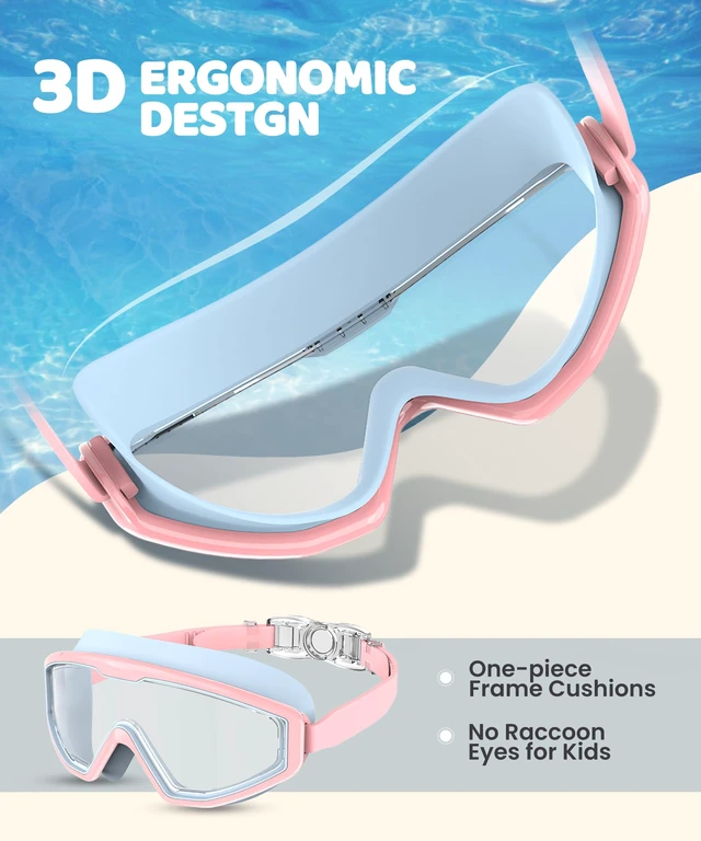 Alt view image 4 of 7 - Kids Swim Goggles, 3 Pack Swimming Goggles for Kids 4-16, Anti-Fog UV Protection Pool Glasses for Boys Girls