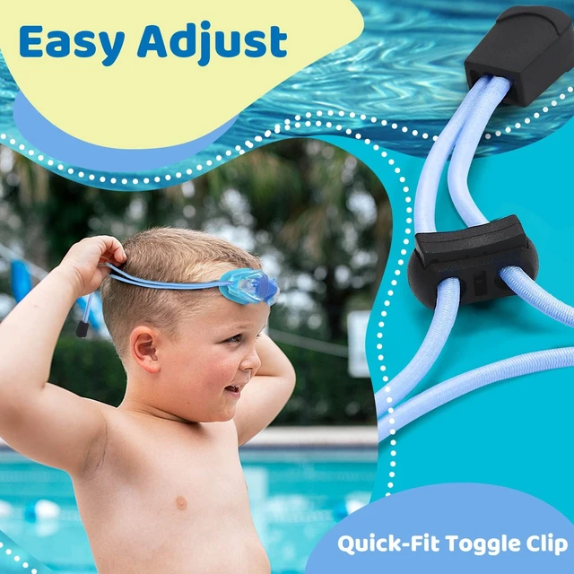 Alt view image 7 of 7 - Kids Swim Goggles 2 Pack, Bungee Strap No Hair Pulling, Anti Fog Waterproof Goggles for Boys Girls Youth Ages 3-14, Soft Silicone Seal for Pool Beach, Toddler Swim Accessories