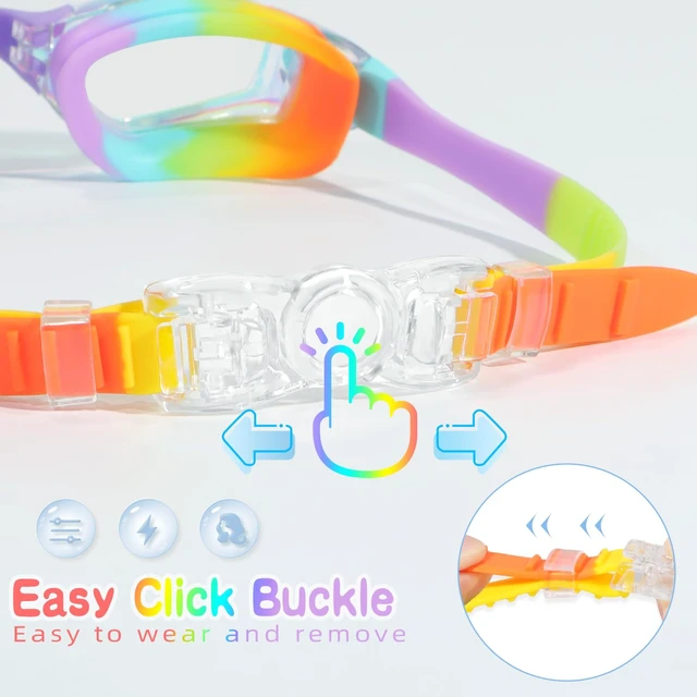 Alt view image 5 of 6 - Kids Swim Goggles 2 Pack Swimming Goggles for Kids 6-14 5-7 4-7 3-6 3-5 Boys Girls Toddler Goggles Anti Fog UV Protection Waterproof No Leak Clear Swim Goggles Water Pool Beach Goggles