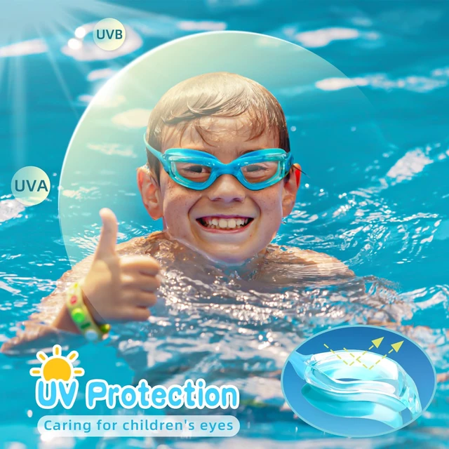 Alt view image 6 of 6 - Kids Swim Goggles 2 Pack Swimming Goggles for Kids 6-14 5-7 4-7 3-6 3-5 Boys Girls Toddler Goggles Anti Fog UV Protection Waterproof No Leak Clear Swim Goggles Water Pool Beach Goggles