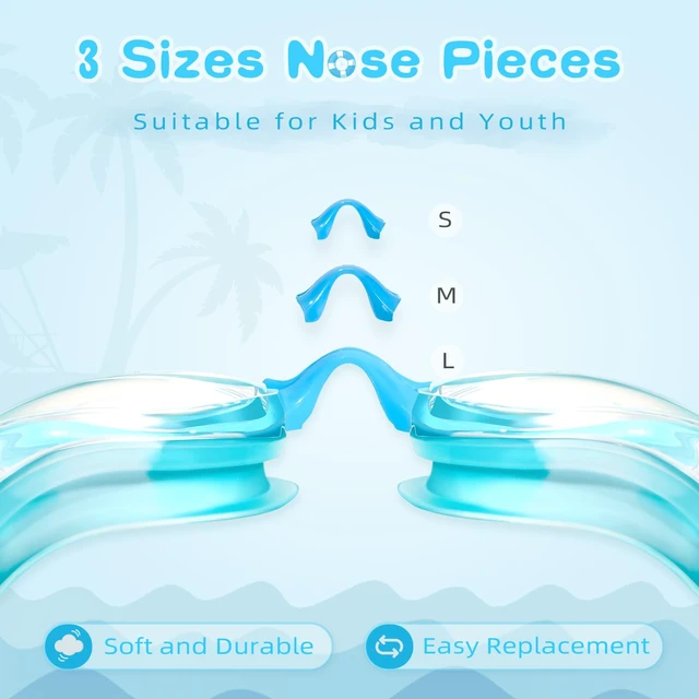 Alt view image 3 of 6 - Kids Swim Goggles 2 Pack Swimming Goggles for Kids 6-14 5-7 4-7 3-6 3-5 Boys Girls Toddler Goggles Anti Fog UV Protection Waterproof No Leak Clear Swim Goggles Water Pool Beach Goggles