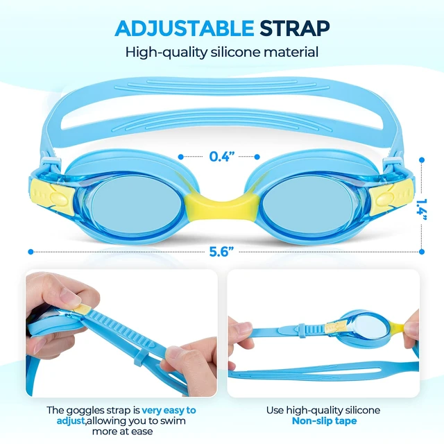 Alt view image 4 of 7 - Unisex-kids swim goggles,Anti Fog goggles for kids No Leaking Clear Vision Water Pool Swimming Goggles