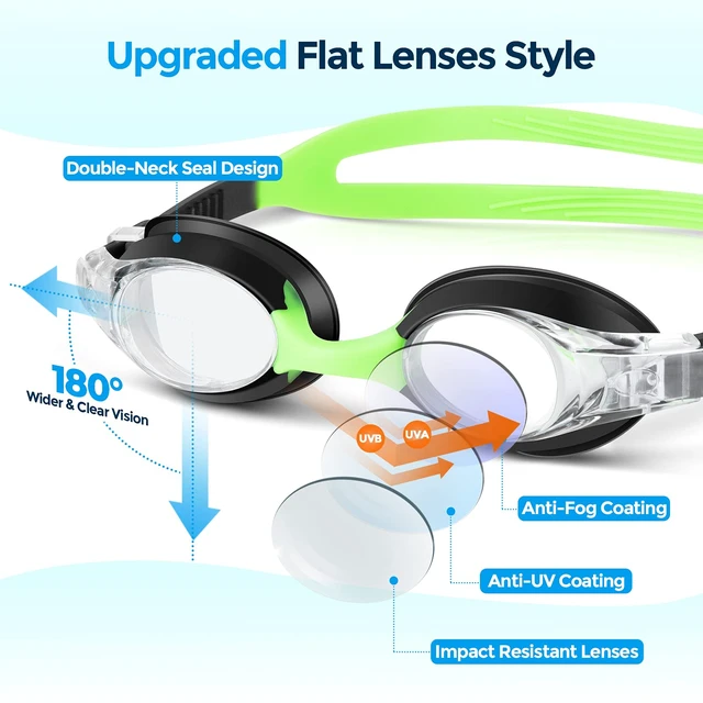 Alt view image 2 of 7 - Unisex-kids swim goggles,Anti Fog goggles for kids No Leaking Clear Vision Water Pool Swimming Goggles