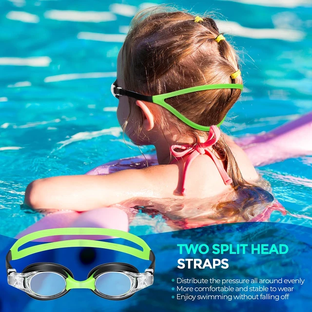 Alt view image 6 of 7 - Unisex-kids swim goggles,Anti Fog goggles for kids No Leaking Clear Vision Water Pool Swimming Goggles