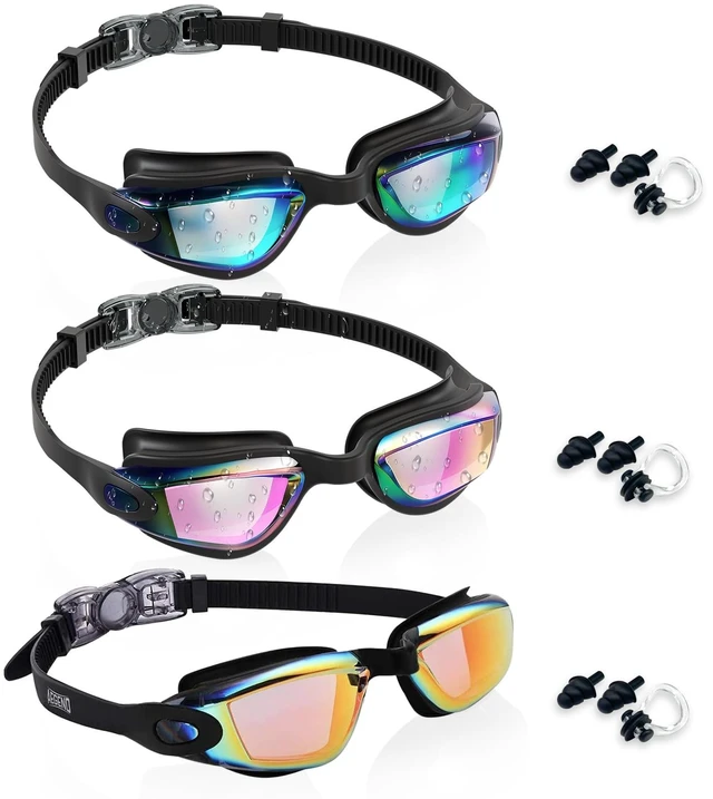 Main image of Swim Goggles for Kids 3-14 3 Pack Anti-Fog Comfort Fit Goggles | Anti-UV, Water Resistance, for Beach, Pool, Vacation