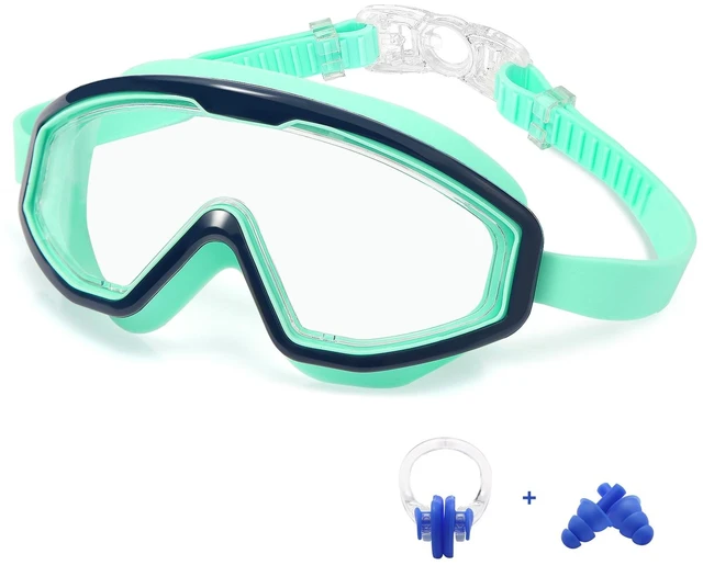 Main image of Kids Swim Goggles, Wide View Anti-Fog & Pool Water Large Frame UV Protection Swimming Goggles for Boys and Girls-Light Green