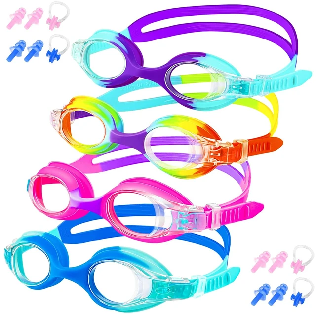Main image of Kids Goggles for Swimming 4-14, 4 Pack Kids Adjustable Swimming Goggles for Boys and Girls, Anti Fog Swimming Goggles with UV Protection