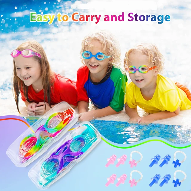 Alt view image 7 of 7 - Kids Goggles for Swimming 4-14, 4 Pack Kids Adjustable Swimming Goggles for Boys and Girls, Anti Fog Swimming Goggles with UV Protection