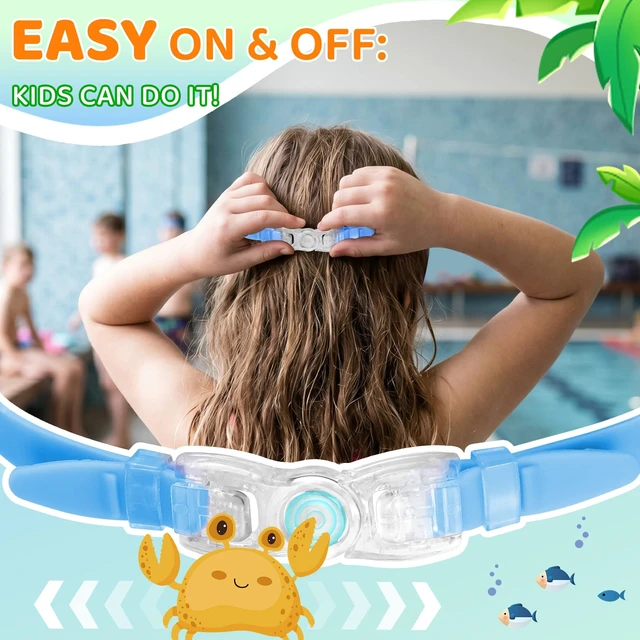 Alt view image 6 of 7 - 2 Pack Kids Swim Goggles for 3-14, Anti-Fog UV Protection Wide View Pool Goggles for Toddler Youth Boys Girls