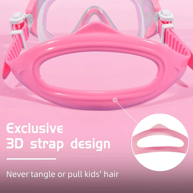 Alt view image 3 of 7 - Kids Swim Goggles with Nose Cover Anti-Fog Swimming Mask Youth 5-15 | 180° Wide View Anti-UV Clear Vision, Comfort Leakproof Soft Silicone Skirt, Underwater Pool Beach Swim Glassese for Boy Girls