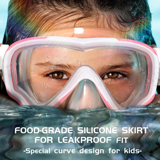 Alt view image 4 of 7 - Kids Swim Goggles with Nose Cover Anti-Fog Swimming Mask Youth 5-15 | 180° Wide View Anti-UV Clear Vision, Comfort Leakproof Soft Silicone Skirt, Underwater Pool Beach Swim Glassese for Boy Girls