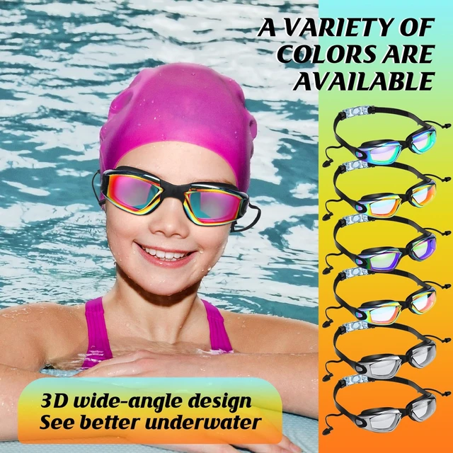 Alt view image 5 of 7 - 6 Pack Swim Goggles for Adults, Classic, Cute | Anti Fog View, Swimming Glasses with 6pcs Ear Plugs 6pcs Nose Clip, No Leaking, Adjustable Strap Goggles, Pool Training