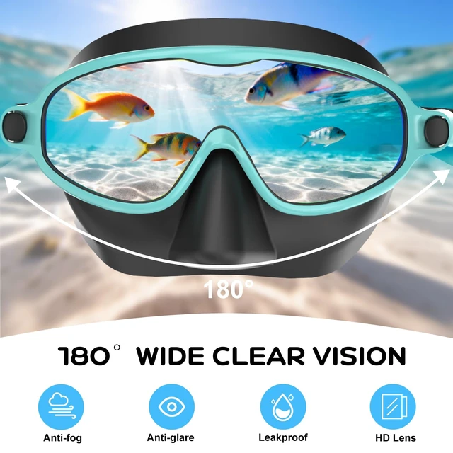 Alt view image 3 of 7 - Kids Swim Goggles with Nose Cover for 3-12, 2 Pack Wide View No Leaking | Anti-Fog & UV Swimming Goggles Mask, for Boys Girls Toddler, 180° Clear View, Quick-Release Buckle, for Pool Water Beach