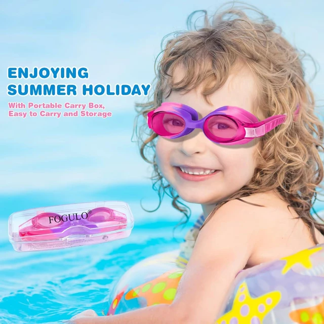 Alt view image 7 of 7 - 4 Pack Kids Swim Goggles Anti-Fog Leakproof Comfort Fit for 4-14 Boys Girls | UV Protection, 180°Wide View Clear Lens, Easy Adjustable Bungee Strap, Earplugs, Storage Box, Pool and Beach Use