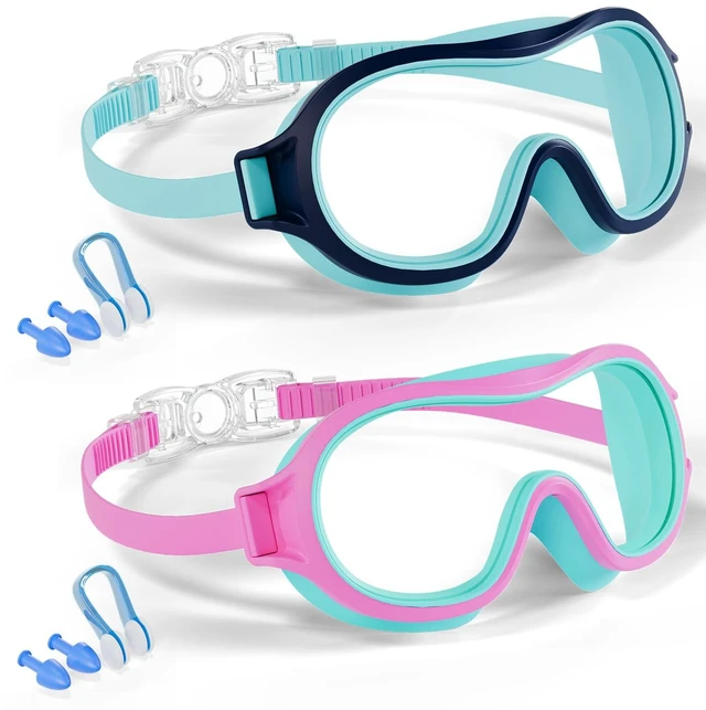 Main image of 2 Pack Swim goggles for Kids 3-15, Anti-Fog Anti-UV Wide Vision Waterproof, No leak Swimming goggles for Boys Girls