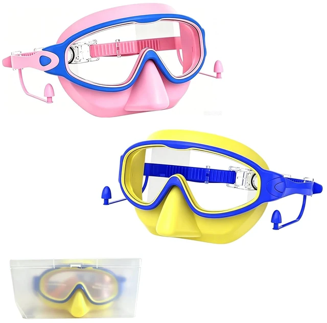 Main image of 2 Pack Kids Swim Goggles with Nose Cover for Boys Girls 3-16, HD Wide View Anti Fog UV Protection Leakproof Swimming Goggles, Soft Silicone Tangle-Free Pool Goggles for Swim Lessons Beach Essentials