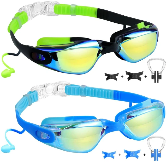 Main image of Swimming Goggles for Kids 3-15 years-2 Pack, Kids Goggles Anti-Fog/UV No Leaking Swim Goggles for Kids