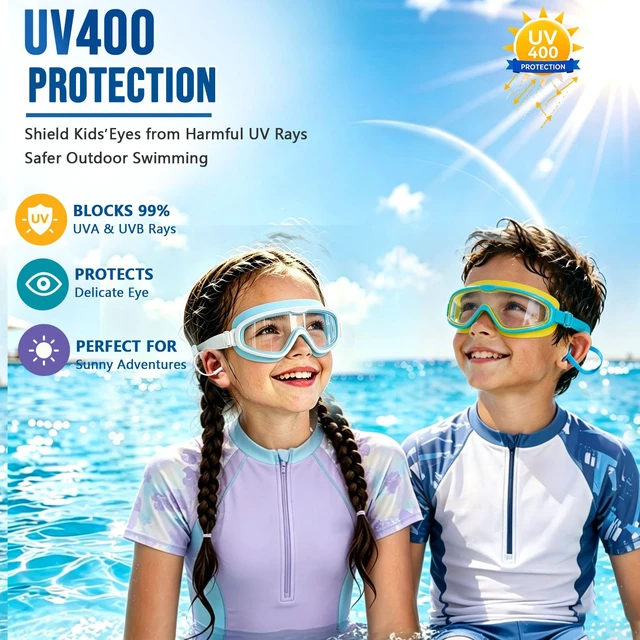 Alt view image 4 of 7 - Kids Swim Goggles 2 Pack, Large Frame Wide View Anti Fog Swimming Goggles for Boys and Girls 3-16 with No Leak & UV Protection, Youth Pool Beach Goggles Essentials