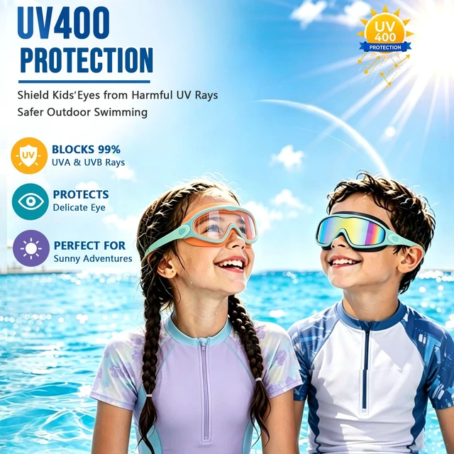 Alt view image 3 of 7 - Kids Swim Goggles 2 Pack for Boys Girls 3-16, 180° Wide View Swim Goggles with Anti-Fog UV Protection, Leakproof Soft Silicone Swimming Goggles for Youth Toddler, Swim Lessons Beach Essentials