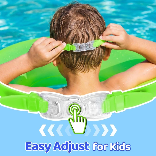 Alt view image 7 of 7 - Swimming Goggles for Kids 3-15 years-2 Pack, Kids Goggles Anti-Fog/UV No Leaking Swim Goggles for Kids