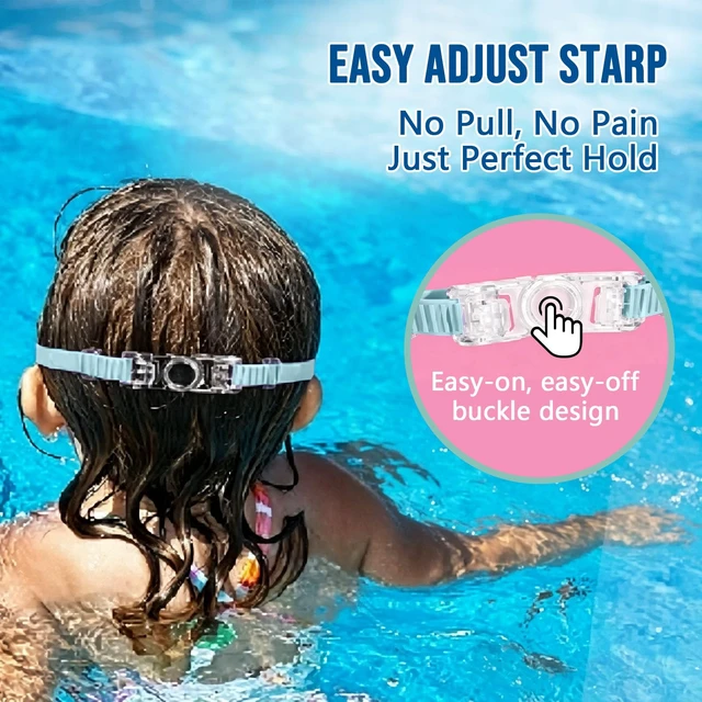 Alt view image 7 of 7 - Kids Swim Goggles 2 Pack for Boys Girls 3-16, 180° Wide View Swim Goggles with Anti-Fog UV Protection, Leakproof Soft Silicone Swimming Goggles for Youth Toddler, Swim Lessons Beach Essentials