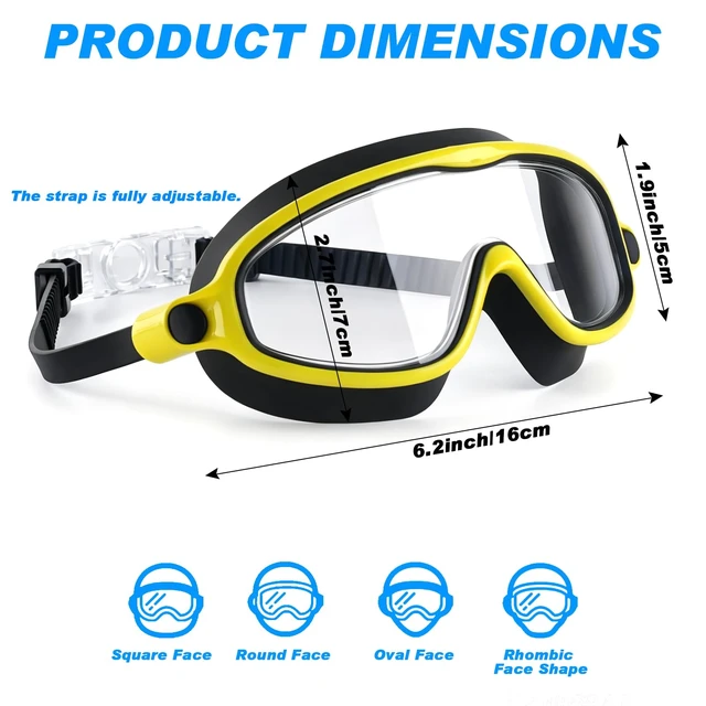 Alt view image 7 of 7 - 3 Pack Kid Swimming Goggles, Kid Goggles Anti-Fog Swim Goggles Boys | Leakproof Silicone Seal Large Frame Wide View Vision, Easy-Adjust Strap Swimming Goggles with Nose Clip Earplug