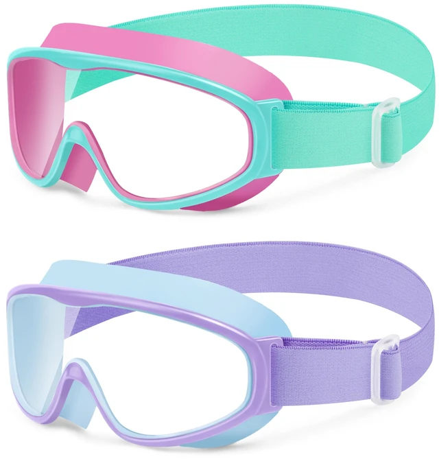 Main image of Kids Goggles for 3-14, Kids Swim Goggles with Fabric Strap Anti Fog | 2 Pack Swimming Goggles Kids Toddlers No Hair Pull Wide View No Leak UV Protection Boys Girls Youth Pool Goggles Swim Mask