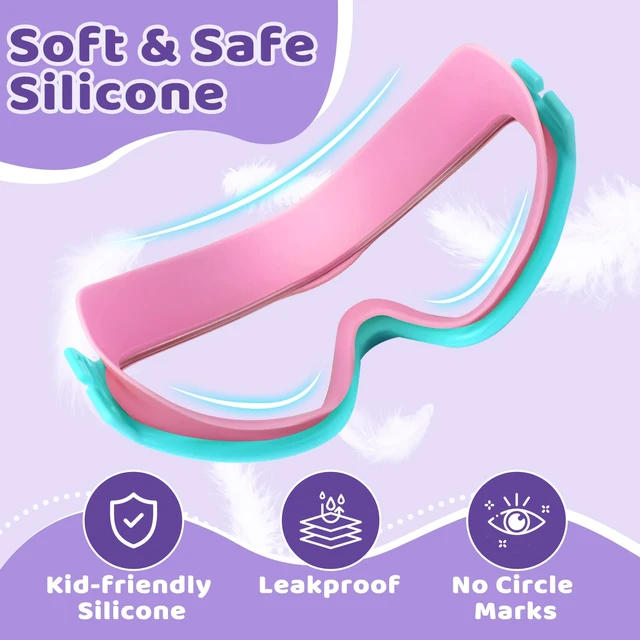 Alt view image 5 of 7 - Kids Goggles for 3-14, Kids Swim Goggles with Fabric Strap Anti Fog | 2 Pack Swimming Goggles Kids Toddlers No Hair Pull Wide View No Leak UV Protection Boys Girls Youth Pool Goggles Swim Mask
