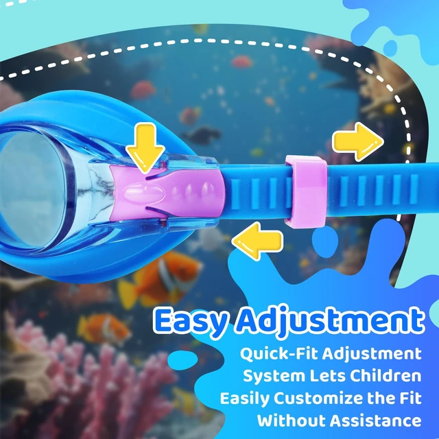 Alt view image 4 of 7 - Kids Swim Goggles 3 Pack - No Leaking Anti Fog UV Protection Swimming Goggles for Kids Boys Girls Age 3-14, Soft Silicone Wide View Children Pool Goggles for Swim Lessons & Water Fun