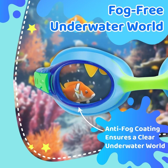 Alt view image 2 of 7 - Kids Swim Goggles 3 Pack - No Leaking Anti Fog UV Protection Swimming Goggles for Kids Boys Girls Age 3-14, Soft Silicone Wide View Children Pool Goggles for Swim Lessons & Water Fun