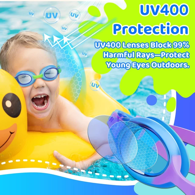 Alt view image 7 of 7 - Kids Swim Goggles 3 Pack - No Leaking Anti Fog UV Protection Swimming Goggles for Kids Boys Girls Age 3-14, Soft Silicone Wide View Children Pool Goggles for Swim Lessons & Water Fun