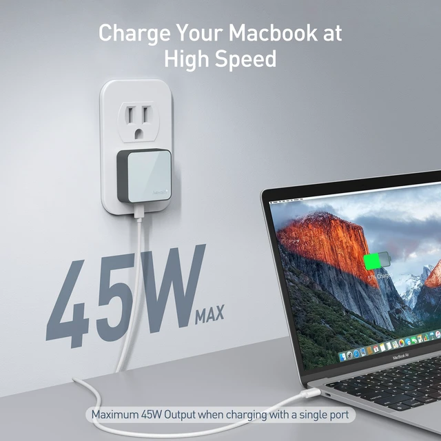 Alt view image 2 of 7 - Flat USB C Wall Charger, 47W Dual Ports USB C Charger Block, PPS Fast Charging Wall Plug for iPhone 17/17 Pro/17 Pro Max, Galaxy, MacBook Air, iPad, AirPods and More