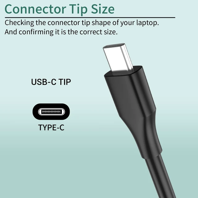 Alt view image 4 of 7 - Universal Chromebook Charger USB C 45W Laptop Charger Type C Replacement for Lenovo HP Dell Acer Asus Travel Spare AC Adapter Power Cord 8ft