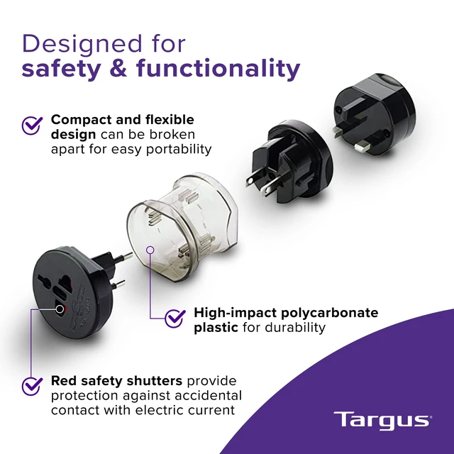 Alt view image 2 of 7 - Universal Travel Adapter, International Plug Adapter, Travel Worldwide Power Adapters for Europe, UK, Asia, Africa, LAC, MENA, & USA, Travel Plug Adapter (APK01US1)