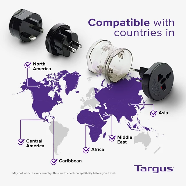 Alt view image 3 of 7 - Universal Travel Adapter, International Plug Adapter, Travel Worldwide Power Adapters for Europe, UK, Asia, Africa, LAC, MENA, & USA, Travel Plug Adapter (APK01US1)