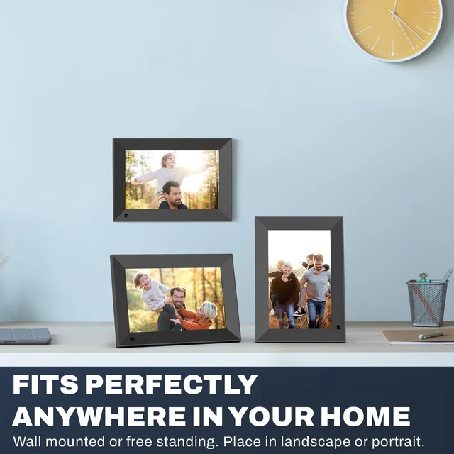 Alt view image 5 of 7 - FRAMEO 8" Digital Picture Frame, Touchscreen Small Display, 16GB | 1280x800 HD, Easy Photo and Video Sharing from Anywhere, Auto-Synced Calendar, Quick Setup, Thoughtful Gift for Loved Ones