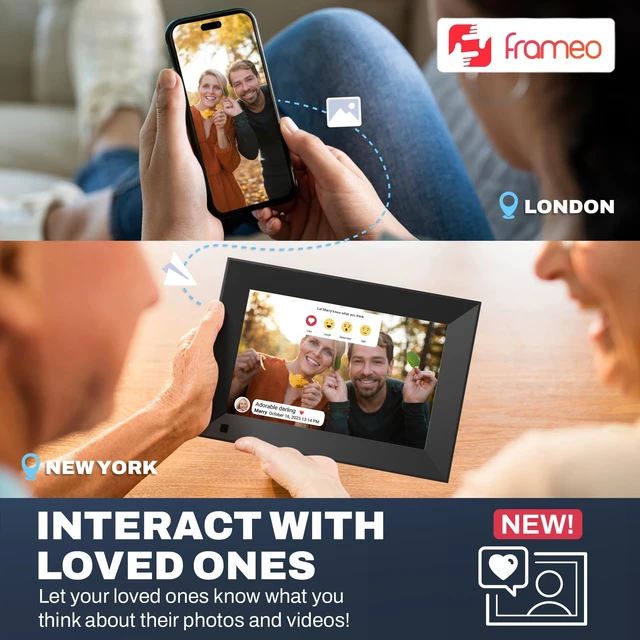 Alt view image 7 of 7 - FRAMEO 8" Digital Picture Frame, Touchscreen Small Display, 16GB | 1280x800 HD, Easy Photo and Video Sharing from Anywhere, Auto-Synced Calendar, Quick Setup, Thoughtful Gift for Loved Ones