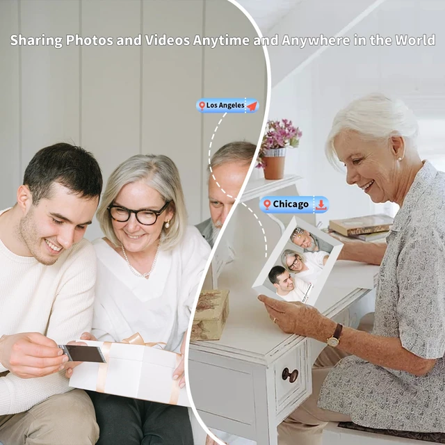 Alt view image 5 of 7 - Frameo 10.1" Digital Picture Frame White, Smart WiFi Digital Photo Frame with IPS Touch Screen, 1280x800 HD Display, 32GB Auto-Rotate Wall Mountable, SD/USB Slot, Instant Sharing via Frameo App