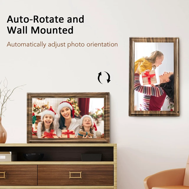 Alt view image 6 of 7 - 16 Inch Large Digital Picture Frame, Digital Photo Frame with 32GB Storage Wall Mountable, Auto-Rotate, Motion Sensor Share Photo Video via App