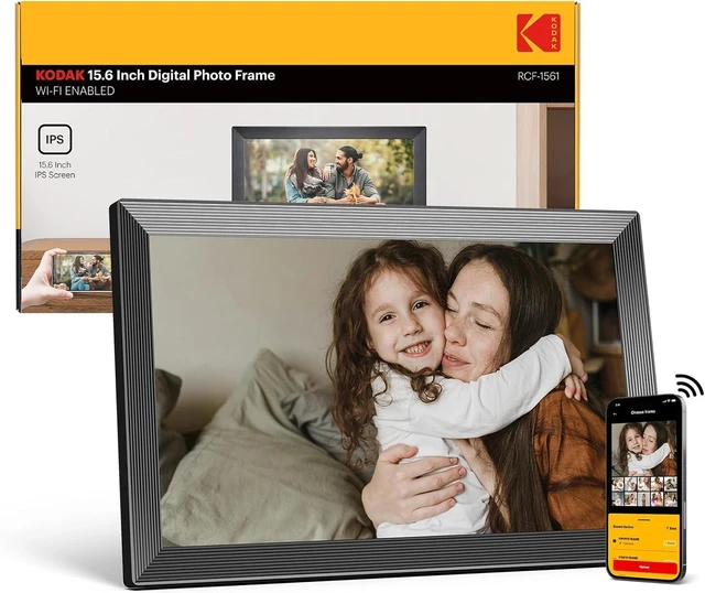 Main image of 15.6 Inch Large WiFi Digital Picture Frame, 1920x1080 FHD Touch Screen Electronic Photo Frame with AI Photo Art, 32GB Storage, 6 Ways Sharing Photos & Videos, for Mom Family