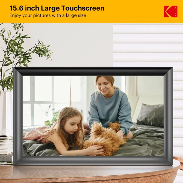 Alt view image 4 of 7 - 15.6 Inch Large WiFi Digital Picture Frame, 1920x1080 FHD Touch Screen Electronic Photo Frame with AI Photo Art, 32GB Storage, 6 Ways Sharing Photos & Videos, for Mom Family
