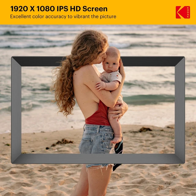 Alt view image 5 of 7 - 15.6 Inch Large WiFi Digital Picture Frame, 1920x1080 FHD Touch Screen Electronic Photo Frame with AI Photo Art, 32GB Storage, 6 Ways Sharing Photos & Videos, for Mom Family