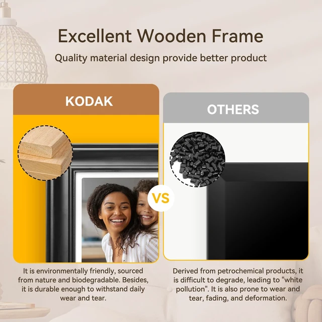 Alt view image 3 of 7 - WiFi Digital Picture Frame, 1920 x 1200 HD Touchscreen Digital Photo Frame, 10.1 Inches Intelligent Electronic Picture Frame with 32 GB,Auto-Rotate, Share Moments Instantly Gifts(Wood Frame)