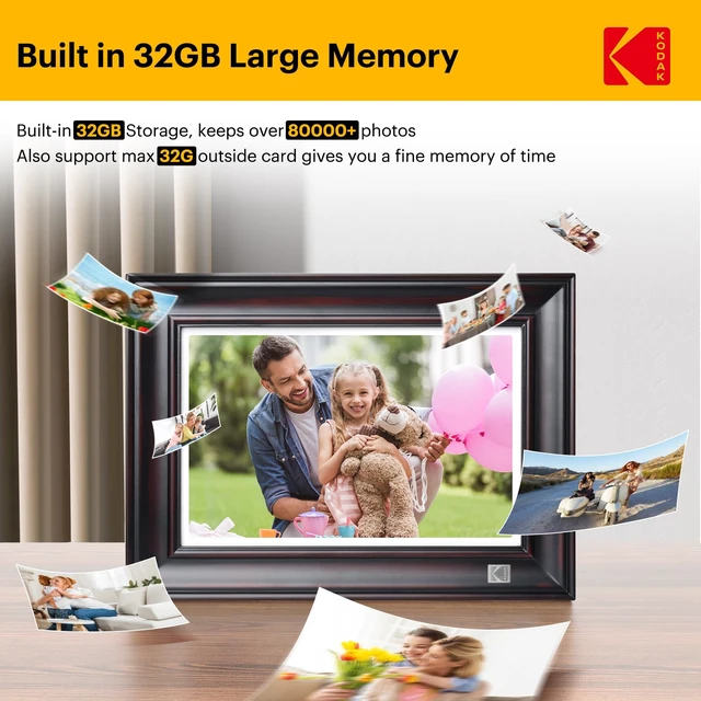 Alt view image 4 of 7 - WiFi Digital Picture Frame, 1920 x 1200 HD Touchscreen Digital Photo Frame, 10.1 Inches Intelligent Electronic Picture Frame with 32 GB,Auto-Rotate, Share Moments Instantly Gifts(Wood Frame)